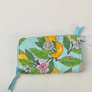 Vera Bradley Citrus Floral Wallet - Blue and orange